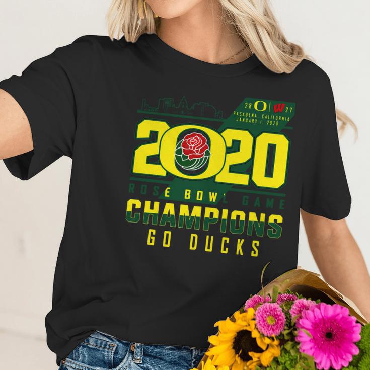 Oregon Ducks 2020 Rose Bowl Game Champions Goducks Shirt Women T-Shirt Gifts for Her