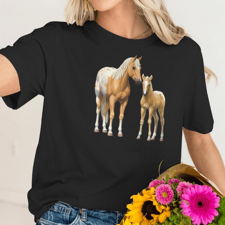 Palomino Appaloosa Horses Mare Cute Foal Women T-Shirt Gifts for Her