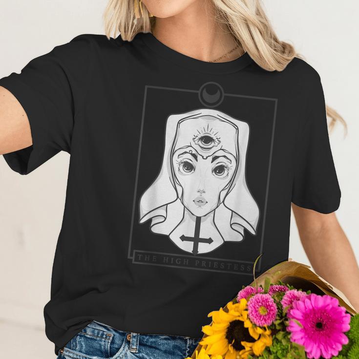 Pastel Goth Tarot | Witch Clothing | Gothic High Priestess Men Women T-Shirt Graphic Print Casual Unisex Tee Women T-Shirt Gifts for Her