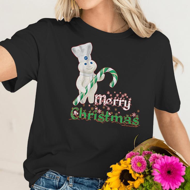 Pillsbury Doughboy Merry Christmas Greeting Mascot Women T-Shirt Gifts for Her