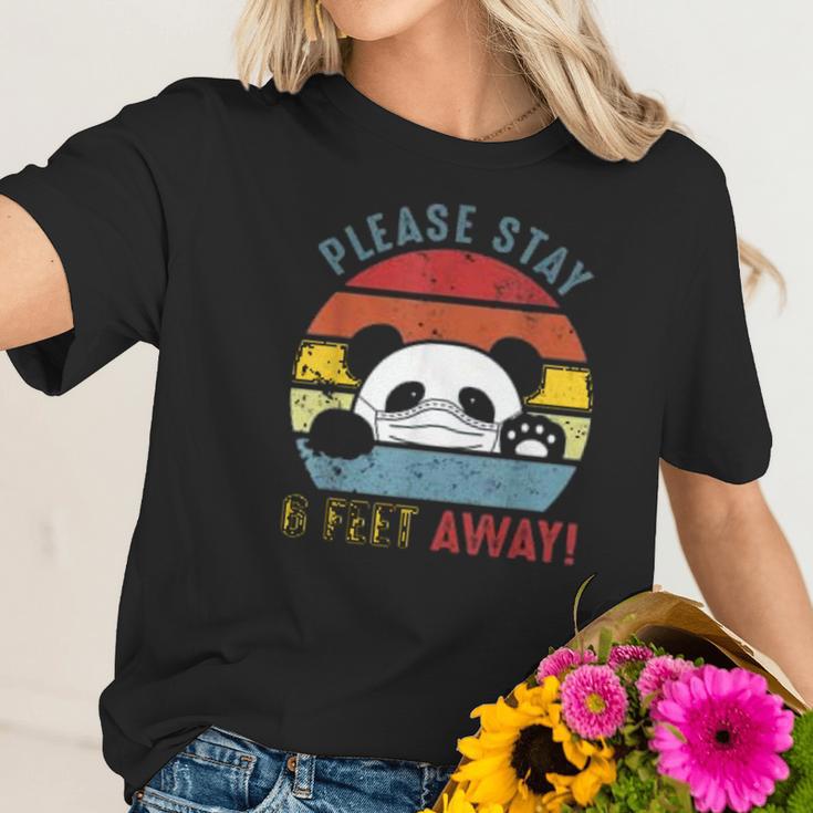 Please Stay 6 Feet Away Panda Social Distancing Women T-Shirt Gifts for Her