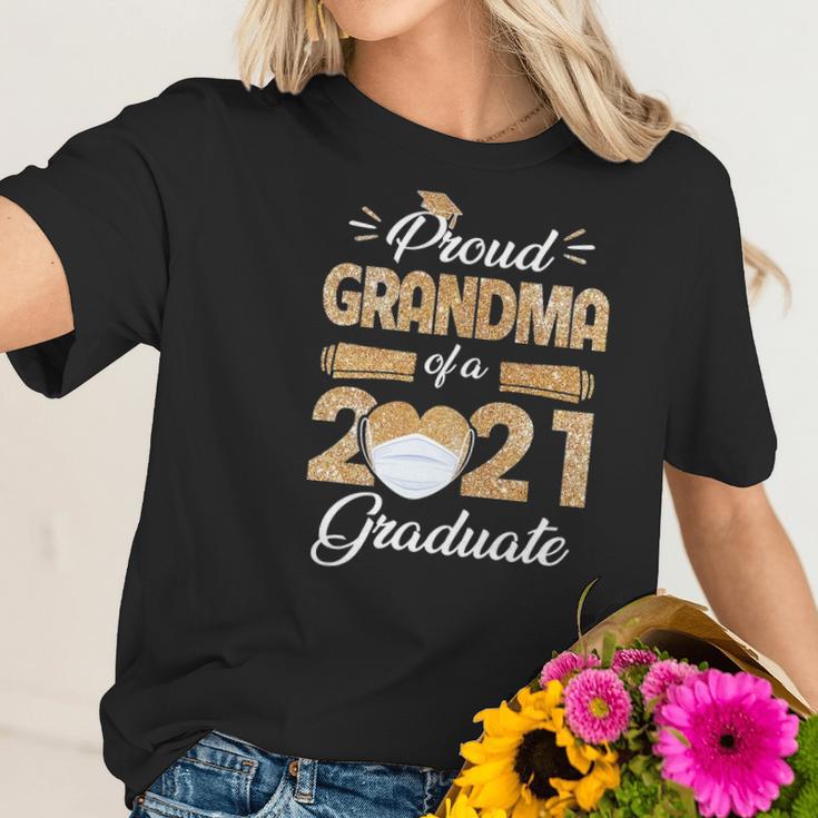 Proud Grandma Of A Class Of 2021 Face Mask Graduate Senior Women T-Shirt Gifts for Her