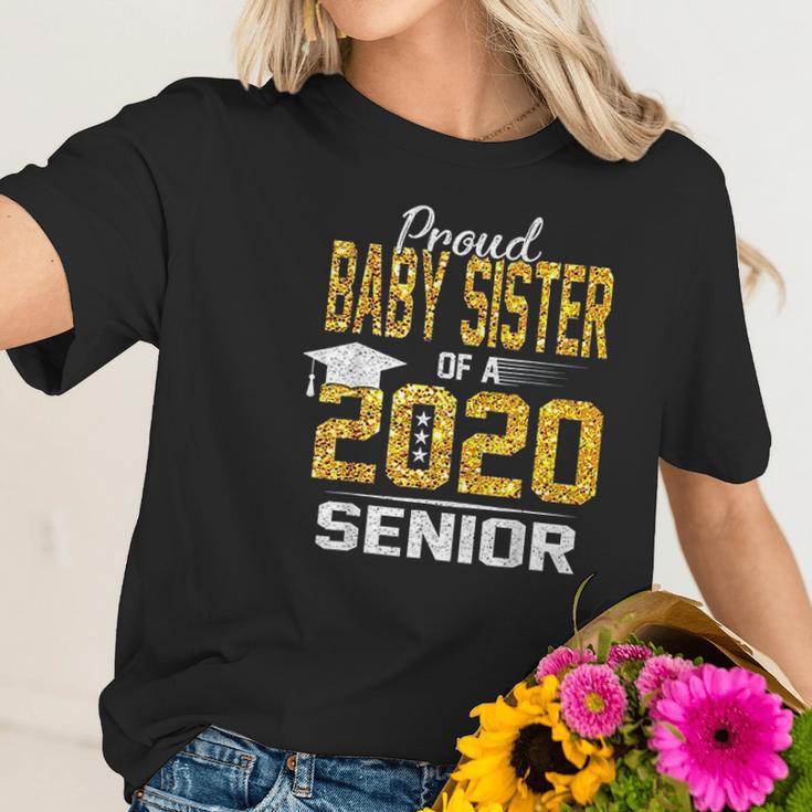 Proud Lil Baby Sister Of A 2020 Senior Women T-Shirt Gifts for Her