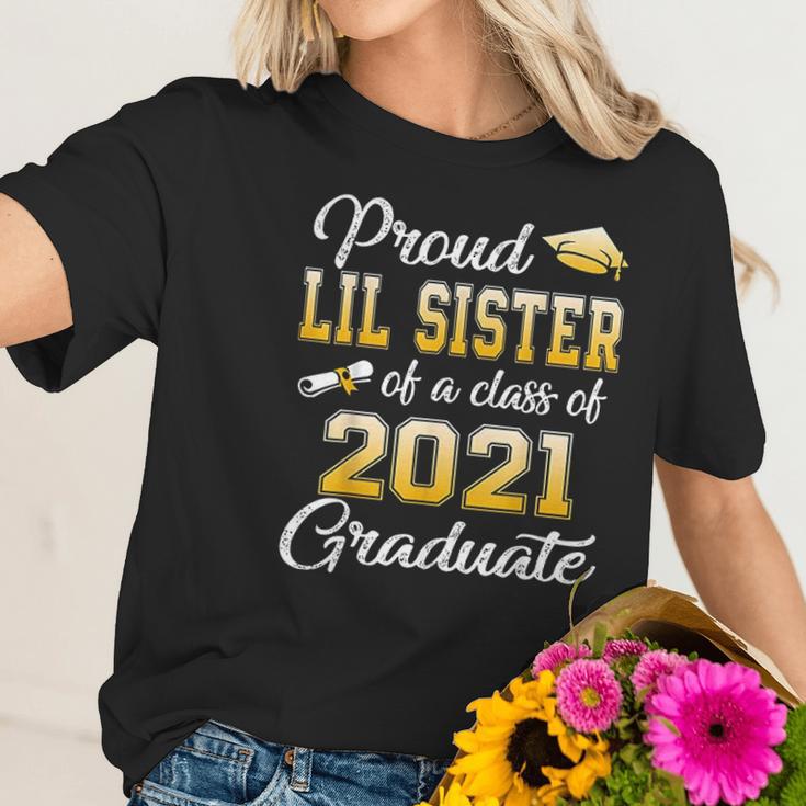 Proud Lil Sister Of A Class Of 2021 Graduation Women T-Shirt Gifts for Her