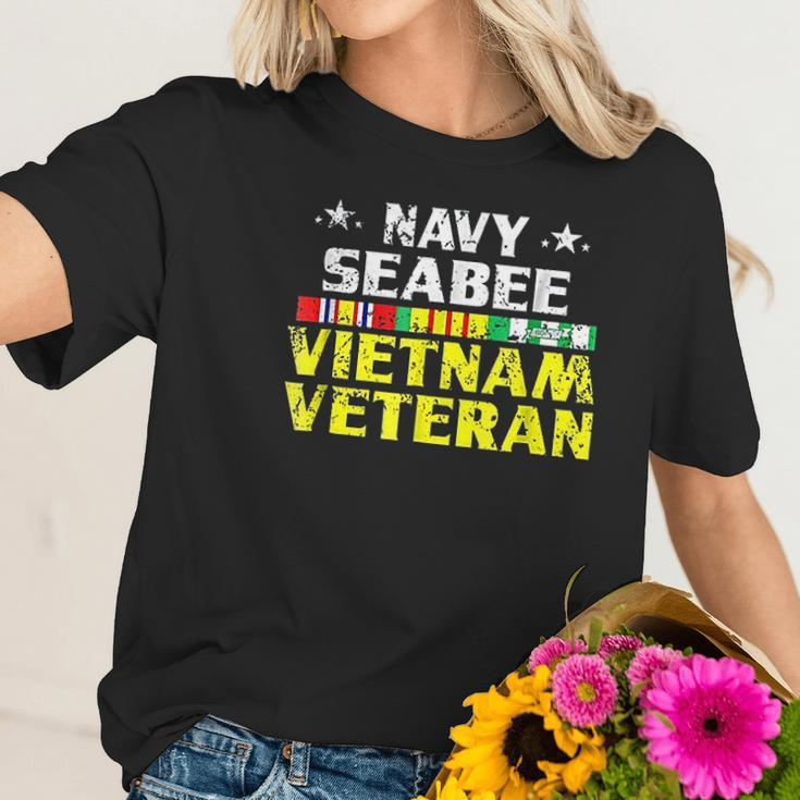 Proud Navy Seabee Vietnam Veteran Women T-Shirt Gifts for Her