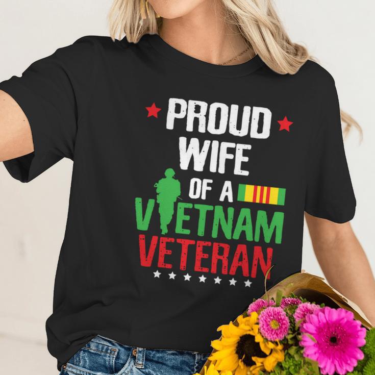 Proud Wife Vietnam Veteran Gift Veterans Day War Gift Graphic Design Printed Casual Daily Basic Women T-Shirt Gifts for Her