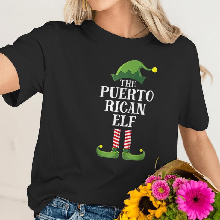 Puerto Rican Elf Family Group Christmas Party Women T-Shirt Gifts for Her