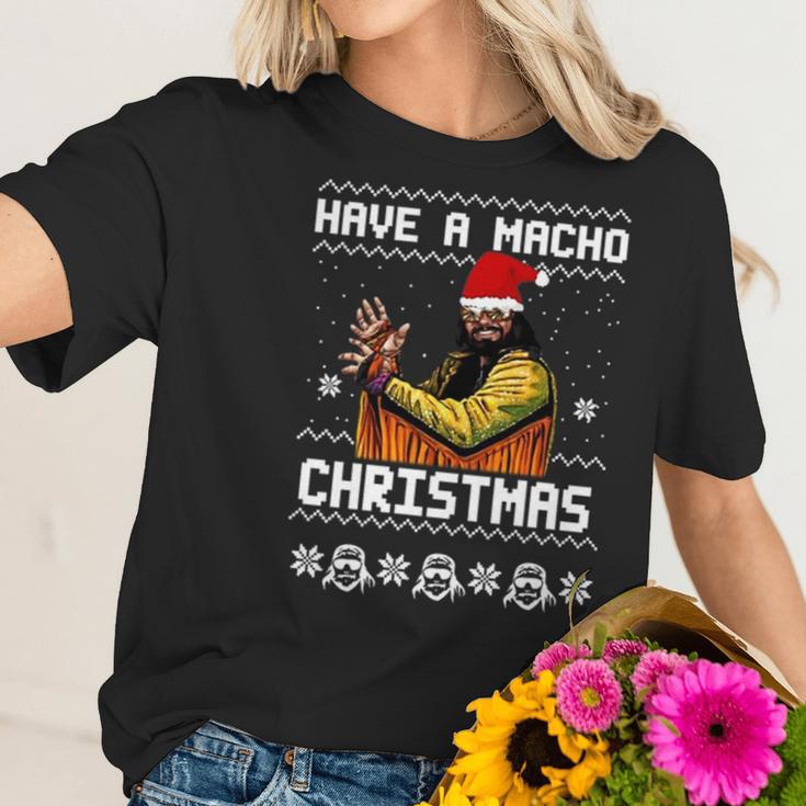 Randy Macho Man Savage Have A Macho Christmas Ugly Women T-Shirt Gifts for Her