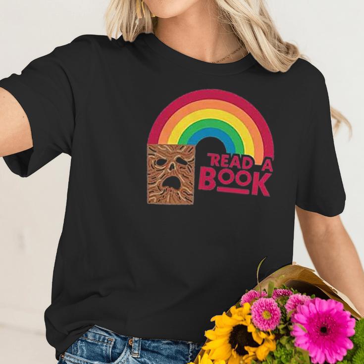 Read A Book Necronomicon Rainbow Funny Horror Graphic Women T-Shirt Gifts for Her