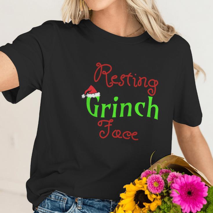 Resting Grinch Face Grinch Stole Christmas Women T-Shirt Gifts for Her