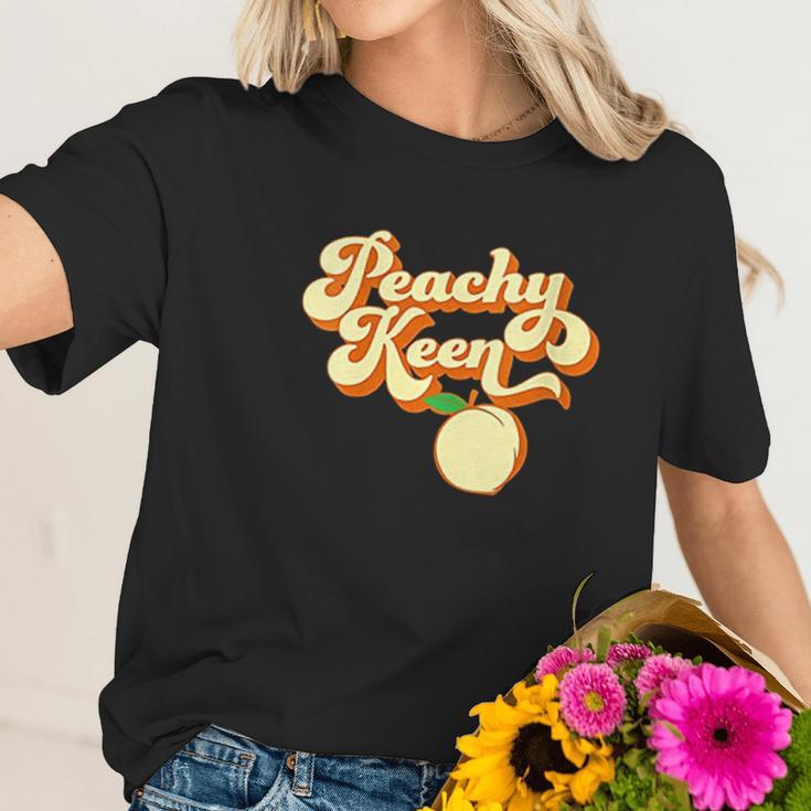 Womens Retro 1980S Peachy Keen Women T-Shirt Gifts for Her