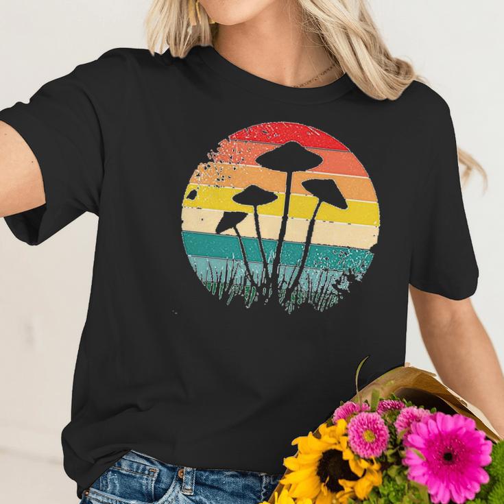 Retro Psychedelic Mushroom Graphic Women T-Shirt Gifts for Her