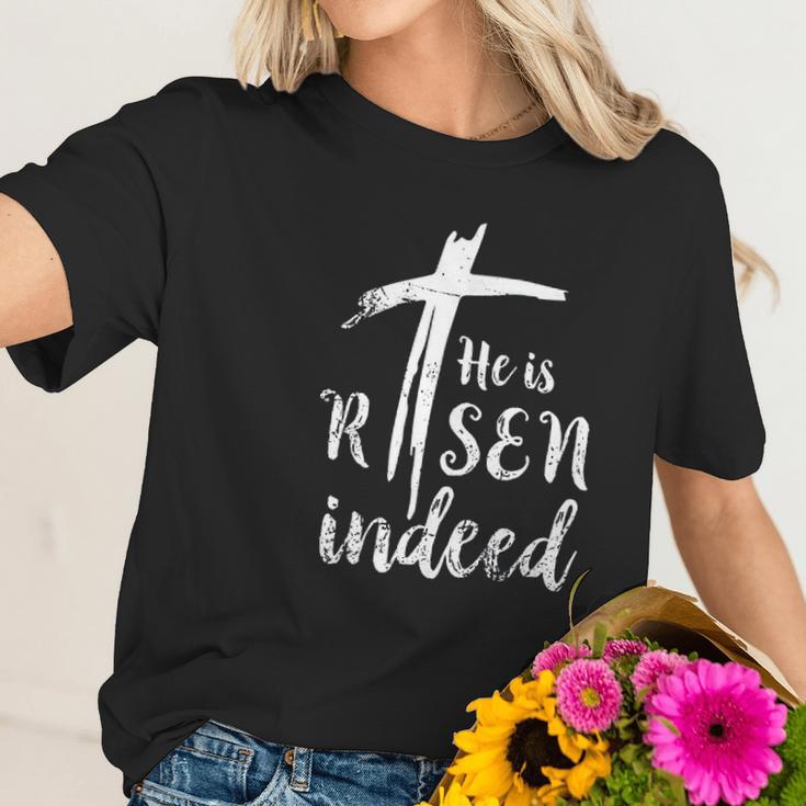 He Is Risen Hallelujah Easter Religious Christian Women T-Shirt Gifts for Her