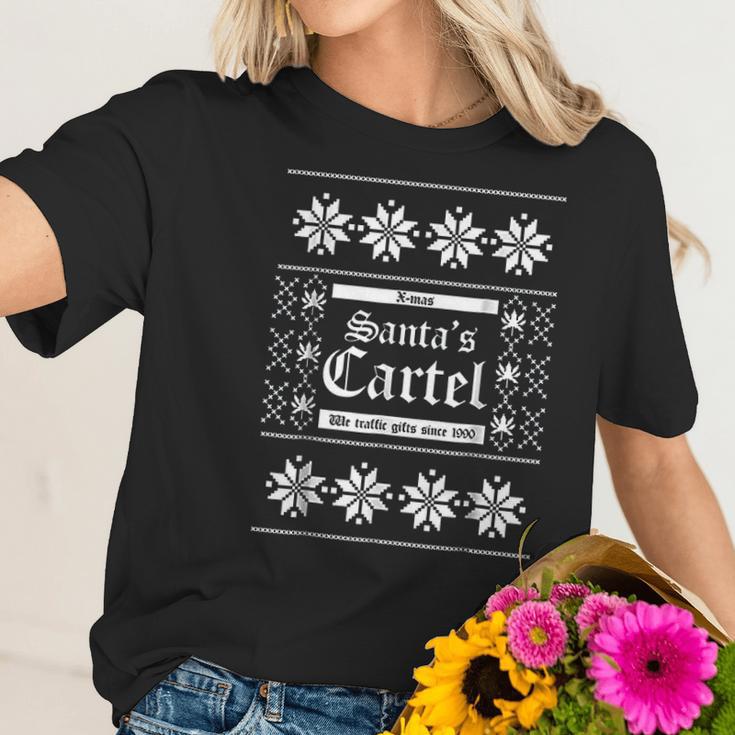 Santa Cartel Ugly Christmas Women T-Shirt Gifts for Her