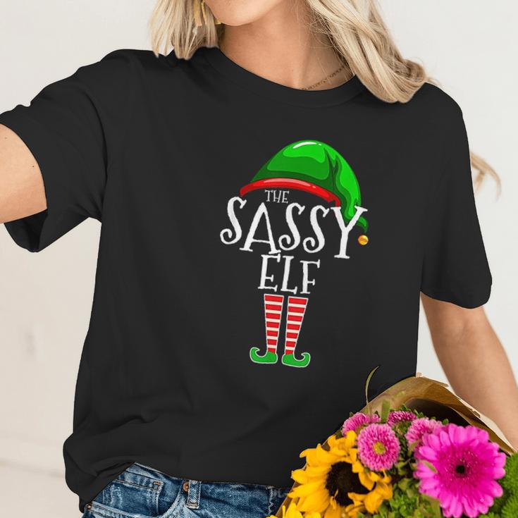 The Sassy Elf Family Matching Group Christmas Gift Funny Women T-Shirt Gifts for Her