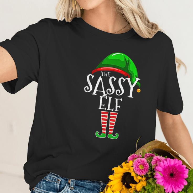 The Sassy Elf Family Matching Group Christmas Gift Funny Women T-Shirt Gifts for Her