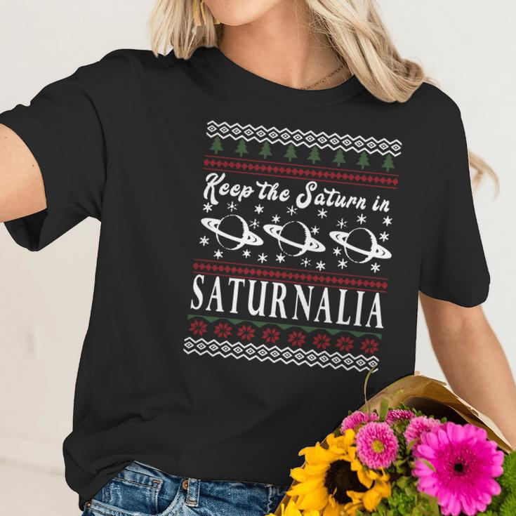 SaturnaliaShirt Keep Saturn Ugly Christmas Sweater Znw Women T-Shirt Gifts for Her