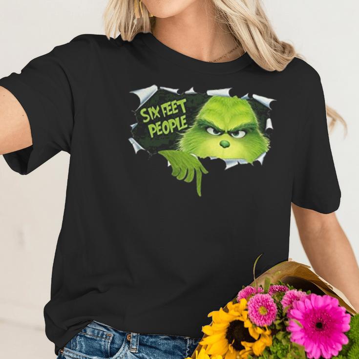 Six Feet People Grinch Funny Xmas Christmas Women T-Shirt Gifts for Her