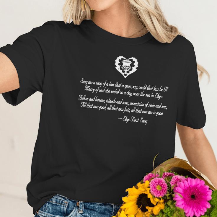 Skye Boat Song Thistle Heart Missy Fit Ladies Women T-Shirt Gifts for Her