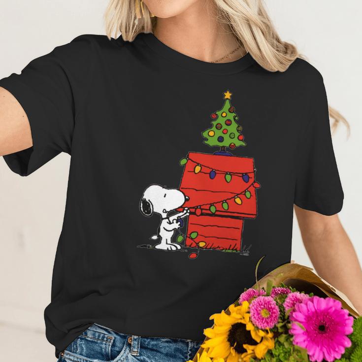 Snoopy And Christmas Tree Women T-Shirt Gifts for Her