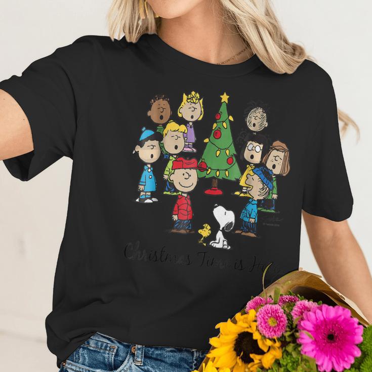 Snoopy Peanuts Christmas Time Is Here Women T-Shirt Gifts for Her