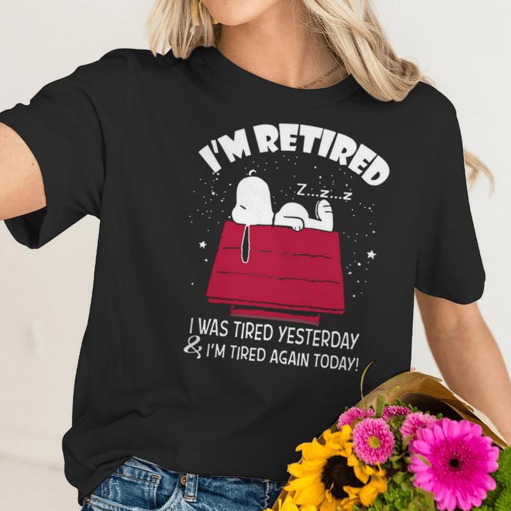 Snoopy Im Retired I Was Tired Yesterday Shirt Hoodie Tank Top Women T-Shirt Gifts for Her