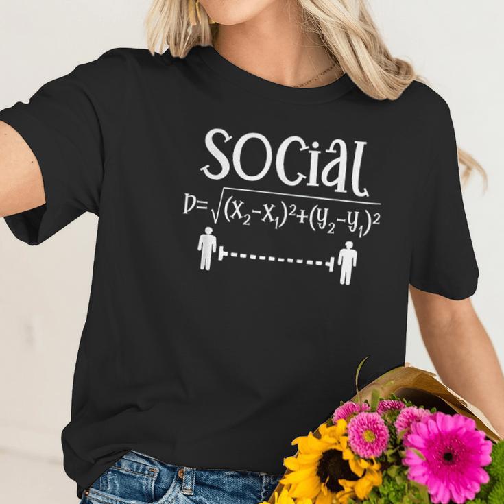 Social Distancing Math Teacher Women T-Shirt Gifts for Her