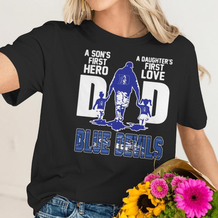 A Son’S First Hero A Daughter’S First Love Dad Duke Blue Devils Shirtn Women T-Shirt Gifts for Her