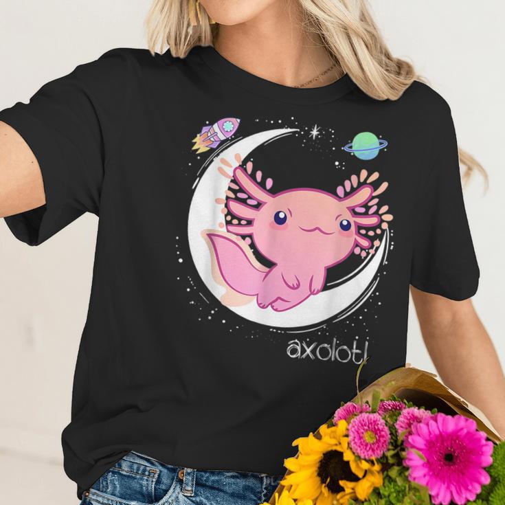 Space Axolotl Kawaii Pastel Goth Japanese Anime Gifts Men Women T-Shirt Graphic Print Casual Unisex Tee Women T-Shirt Gifts for Her