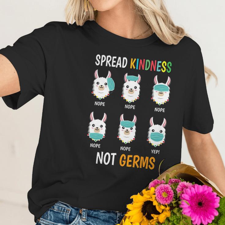 Spread Kindness Not Germs Llama Wrong Social Distancing Women T-Shirt Gifts for Her