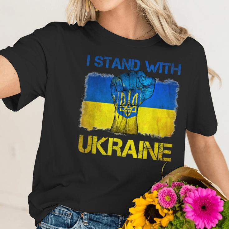 I Stand With Ukraine Flag Peace Free Ukraine Symbol Men Women T-Shirt Graphic Print Casual Unisex Tee Women T-Shirt Gifts for Her