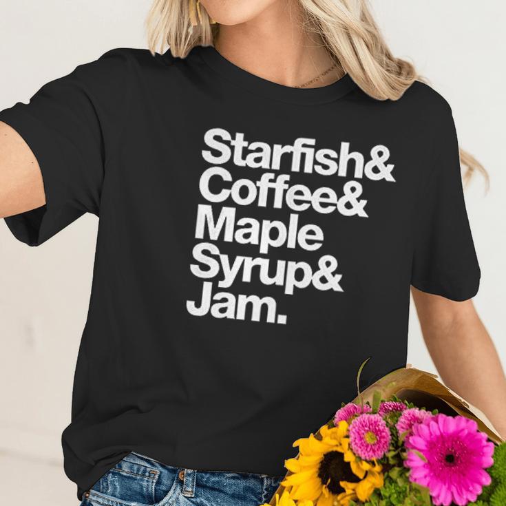 Starfish And Coffee Maple Syrup And Jam Women T-Shirt Gifts for Her