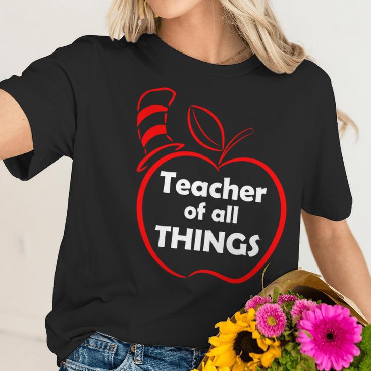 Teacher Of All Things Apple Logo Women T-Shirt Gifts for Her