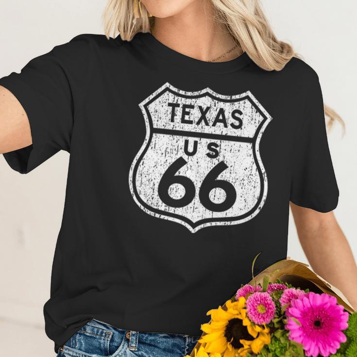 Texas Historic Route 66 Distressed Graphic Men Women T-Shirt Graphic Print Casual Unisex Tee Women T-Shirt Gifts for Her