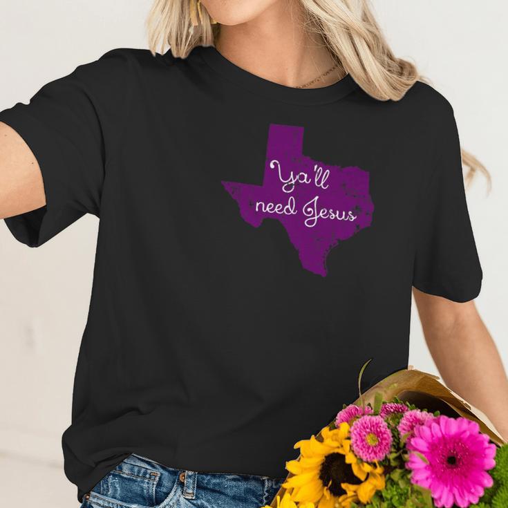 Top O Texas Tees Texas Christian Yall Need Jesus Women T-Shirt Gifts for Her