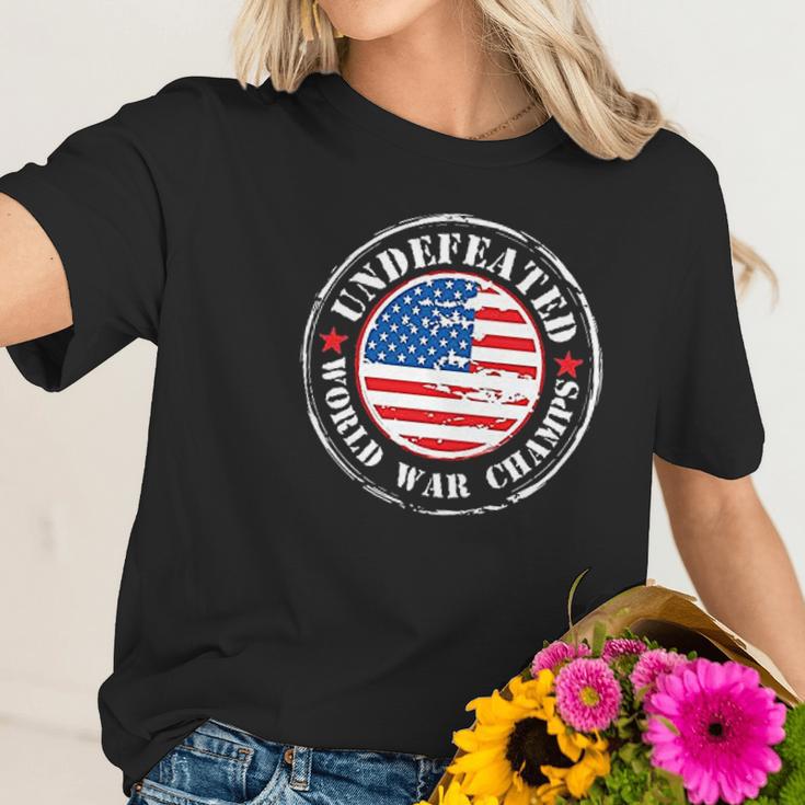 Undefeated World Champ Graphic Novelty Sarcastic Women T-Shirt Gifts for Her