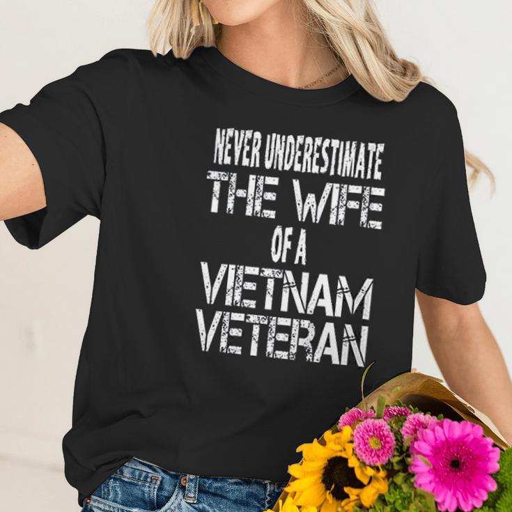 Never Underestimate The Wife Of A Vietnam Veteran Gift Women T-Shirt Gifts for Her