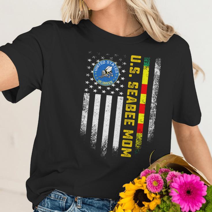 Vintage American Flag Proud Us Seabee Vietnam Veteran Mom Gift Graphic Design Printed Casual Daily Basic V2 Women T-Shirt Gifts for Her