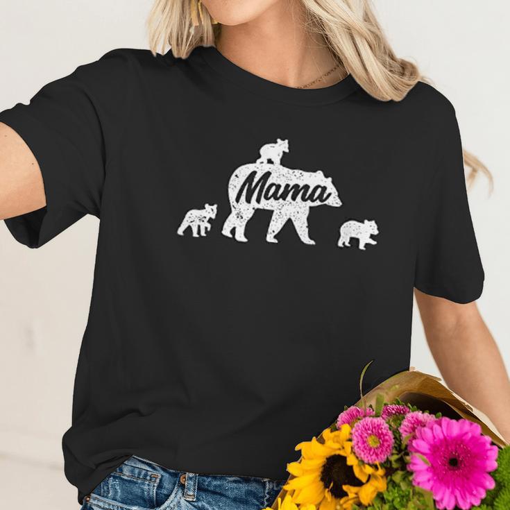 Vintage Mama Bear 3 Cubs Mothers Day Women T-Shirt Gifts for Her