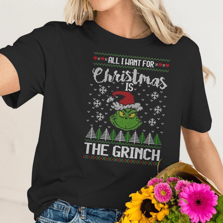 All I Want For Christmas Is The Grinch Women T-Shirt Gifts for Her