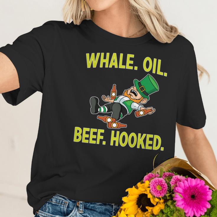 Whale Oil Beef Hooked Funny St Patricks Day Women T-Shirt Gifts for Her