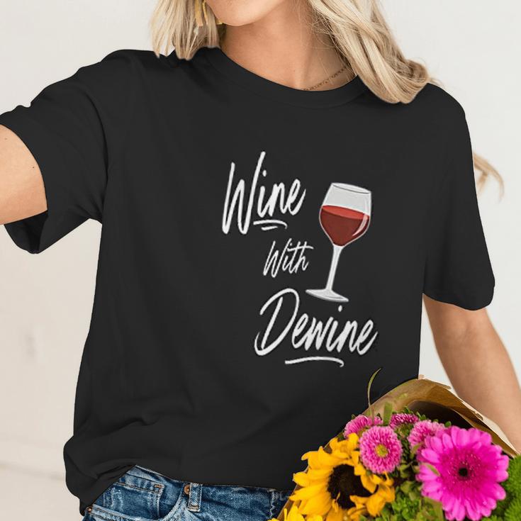 Wine With Dewine Drinking Game Ohio Mike Dewine Women T-Shirt Gifts for Her