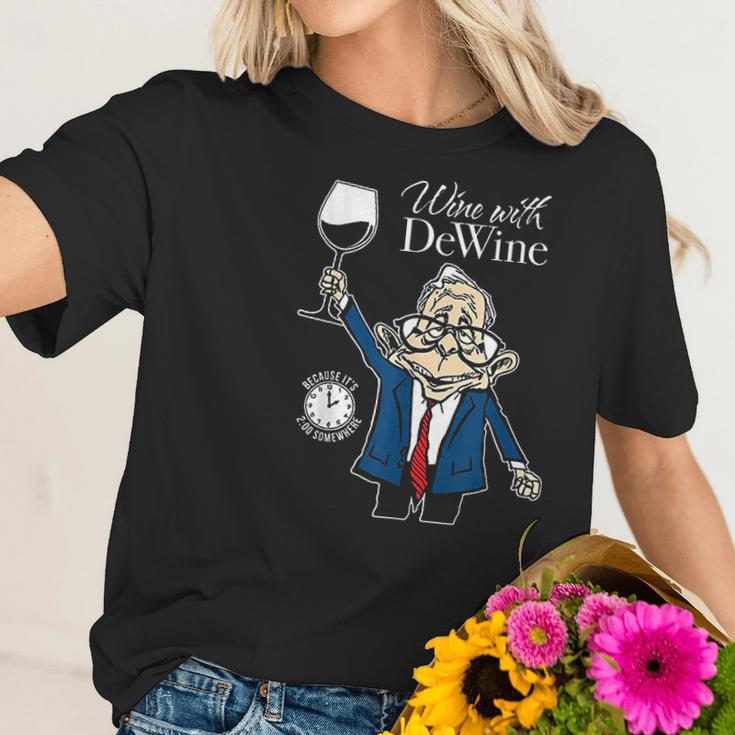 Wine With Dewine Its Two Oclock Somewhere Women T-Shirt Gifts for Her