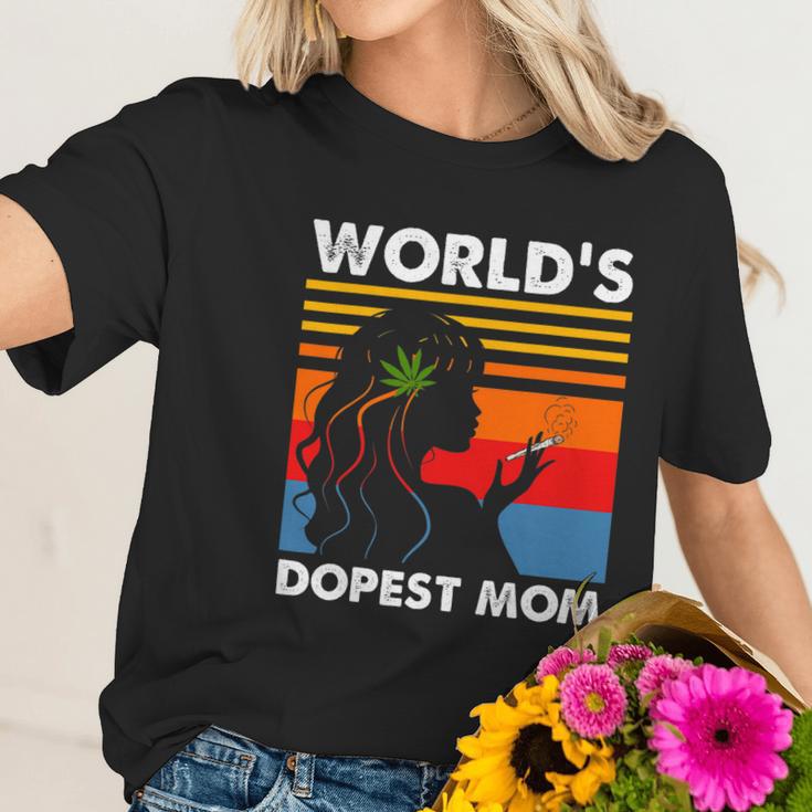 Worlds Dopest Mom Weed Soul Cannabis Vintage Women T-Shirt Gifts for Her