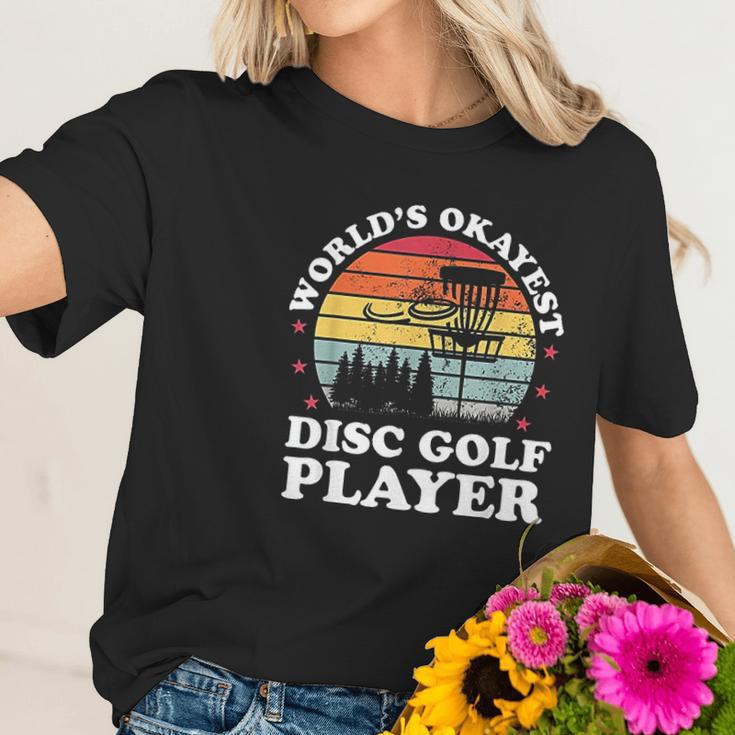 Worlds Okayest Disc Golf Player Funny Frisbee Golfing Gift Women T-Shirt Gifts for Her