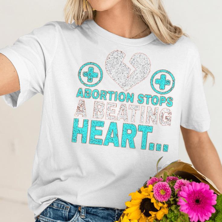 Abortion Stops Beating Heart Political Pro Life Politics Women Women T-Shirt Gifts for Her