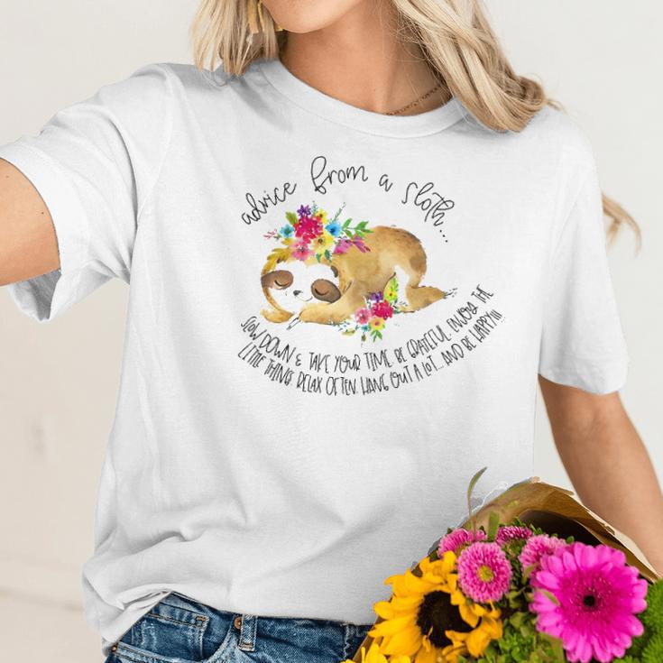 Advice From A Sloth Graphic Women T-Shirt Gifts for Her