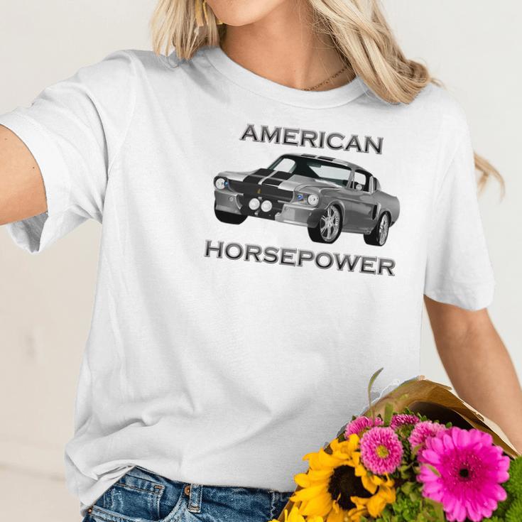 American Horsepower Muscle Car Hot Rod Pony Car Women T-Shirt Gifts for Her