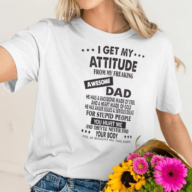 I Get My Attitude From Awesome Dad Impression 2022 Gift Women T-Shirt Gifts for Her