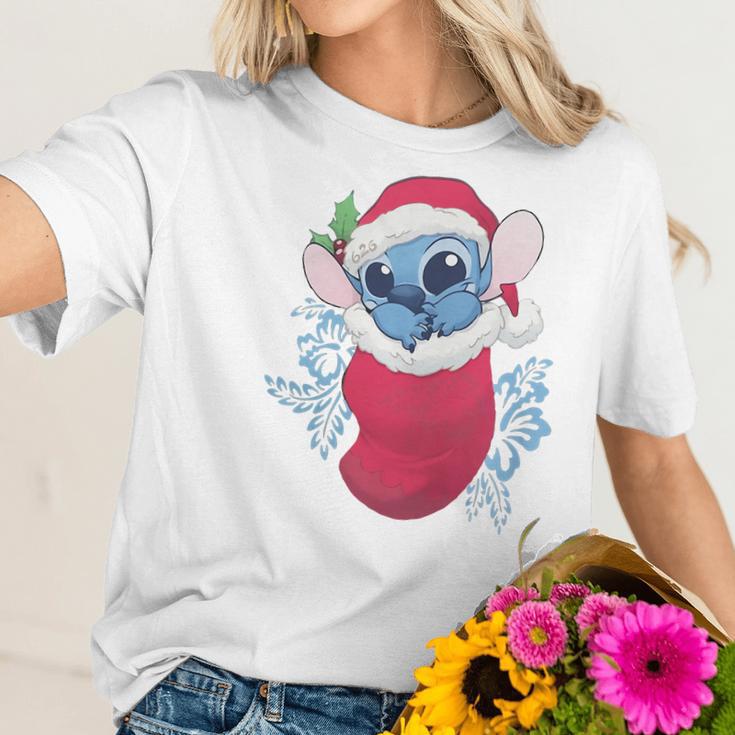 Baby Stitch In Christmas Stocking Women T-Shirt Gifts for Her